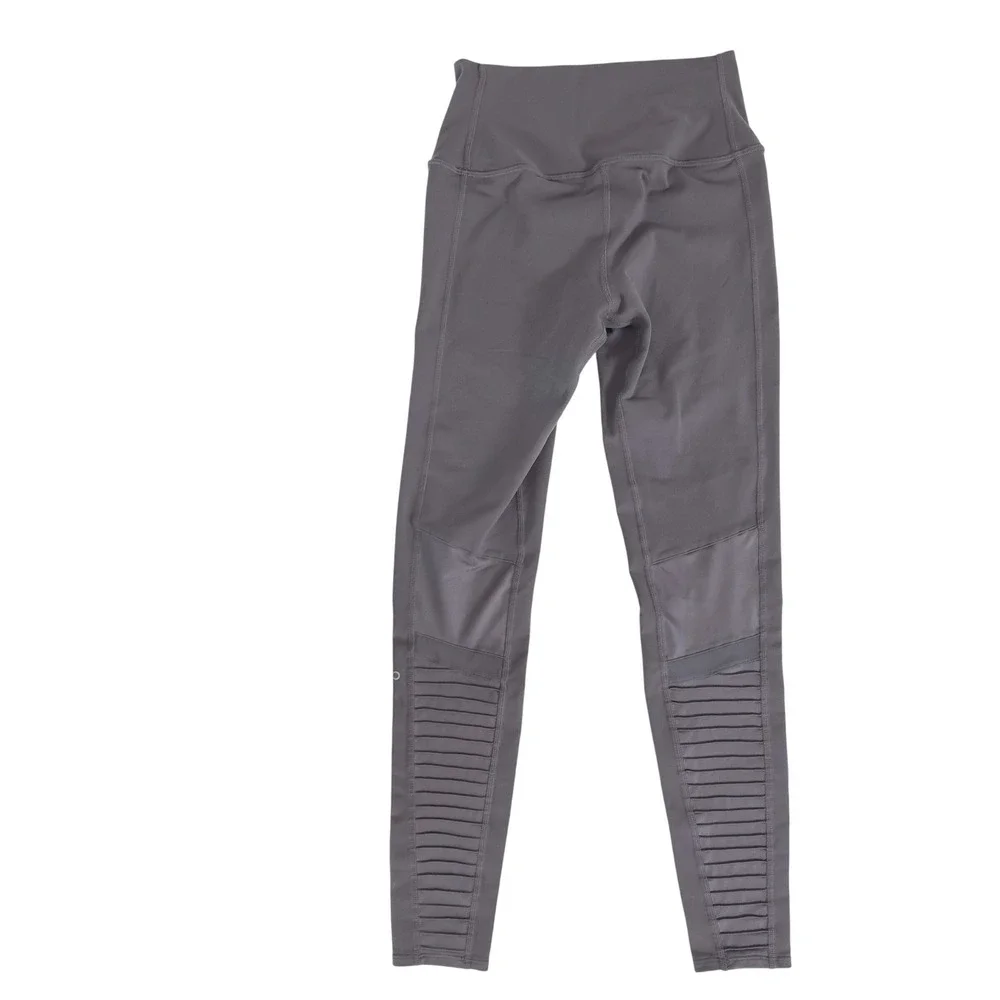 Alo Yoga Moto Leggings – High-Rise Performance‎ Leggings, Gray, Size M